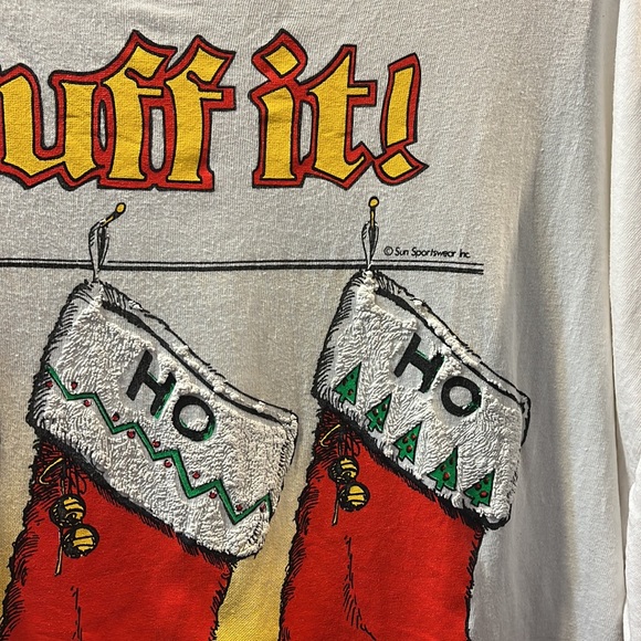 Vintage Christmas T-Shirt / Ho Ho Ho / Sun Sportswear Inc / XL - Picture 5 of 10